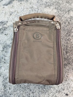 Bogner For Lufthansa First Class Brown Travel Toiletry Amenity Bag Zip Case