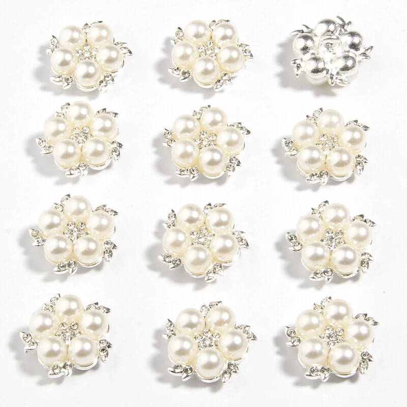 20Pcs 20mm 0.78" Flower Shank Rhinestone Buttons For Wedding Decoration Apparel - Image 2 of 4