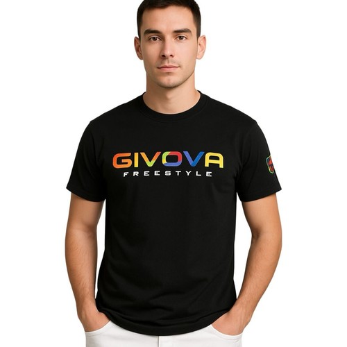T-shirt da uomo cotone slim fit mezze maniche corte maglia maglietta Givova M XL - Foto 5 di 14