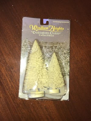 Cobblestone Corners Village Accessory Set of White Trees (Package of 2) New 