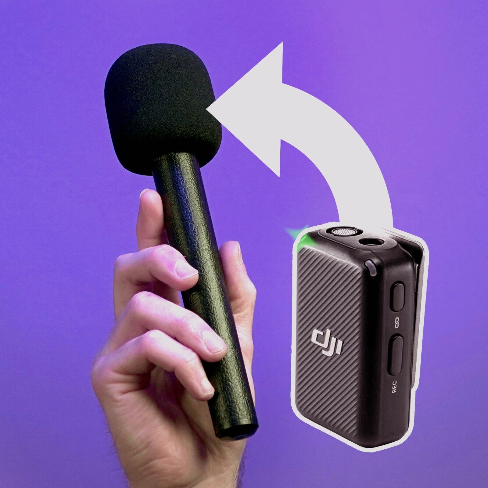 Handheld Microphone Adapter for DJI WIRELESS MIC   Interview Handle