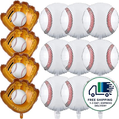 13 globos de béisbol, globos deportivos de Mylar con forma de guante gigante de