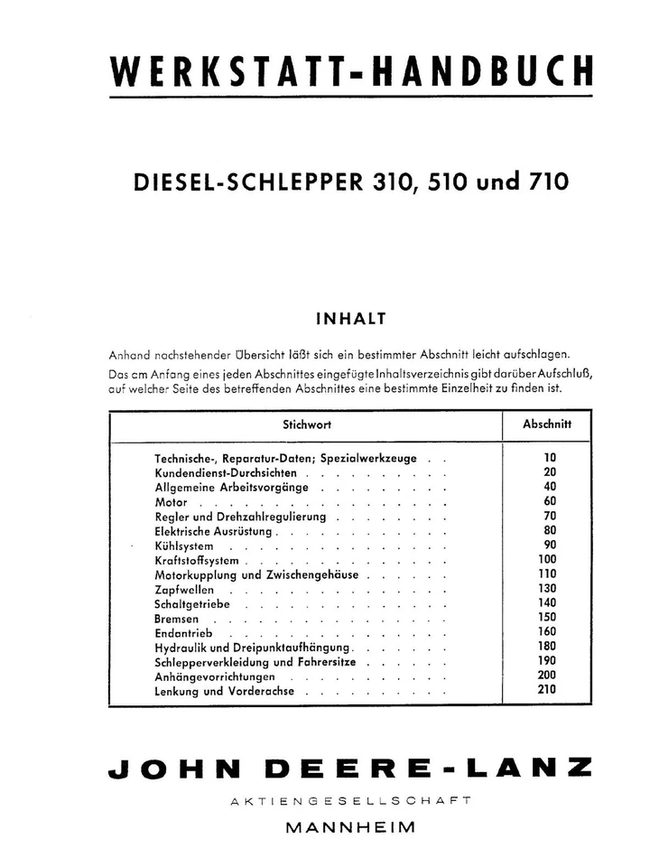 Werkstatthandbuch für John Deere LANZ Traktor 310 510 710 CD-Rom Handbuch - Bild 2 von 3
