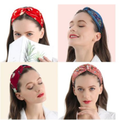 headwear fashion girls hairbands women printing twist knot headbands free ship