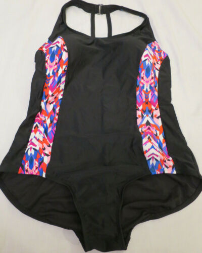 NEW Catalina One Pc Swimsuit One Piece Black Bathing Swim Suit Womens 1X 16W - Picture 1 of 6