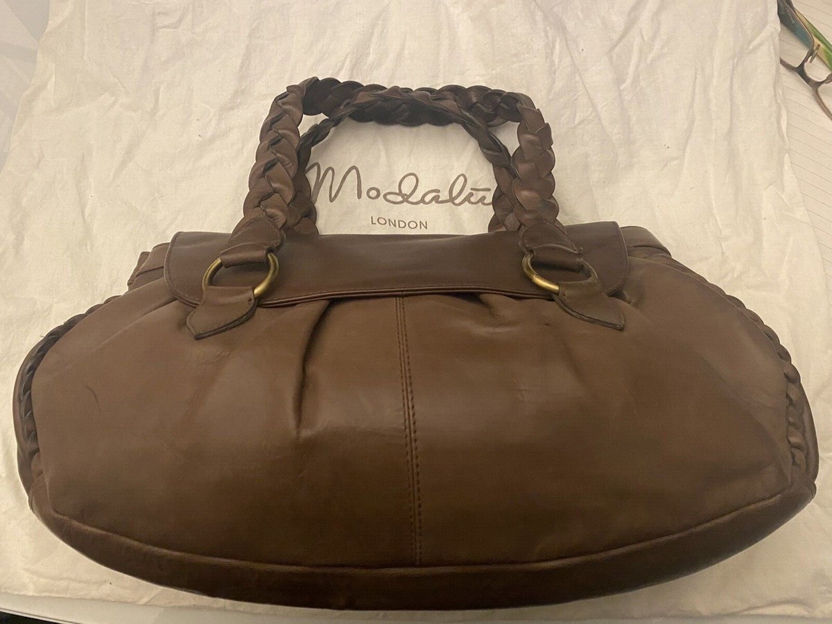 Modalu London Chocolate Brown Leather Handbag RRP £85, Excellent