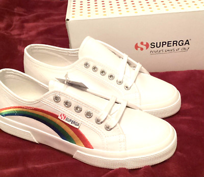 Superga Rainbow Embroidered Sneakers Size 8 1/2