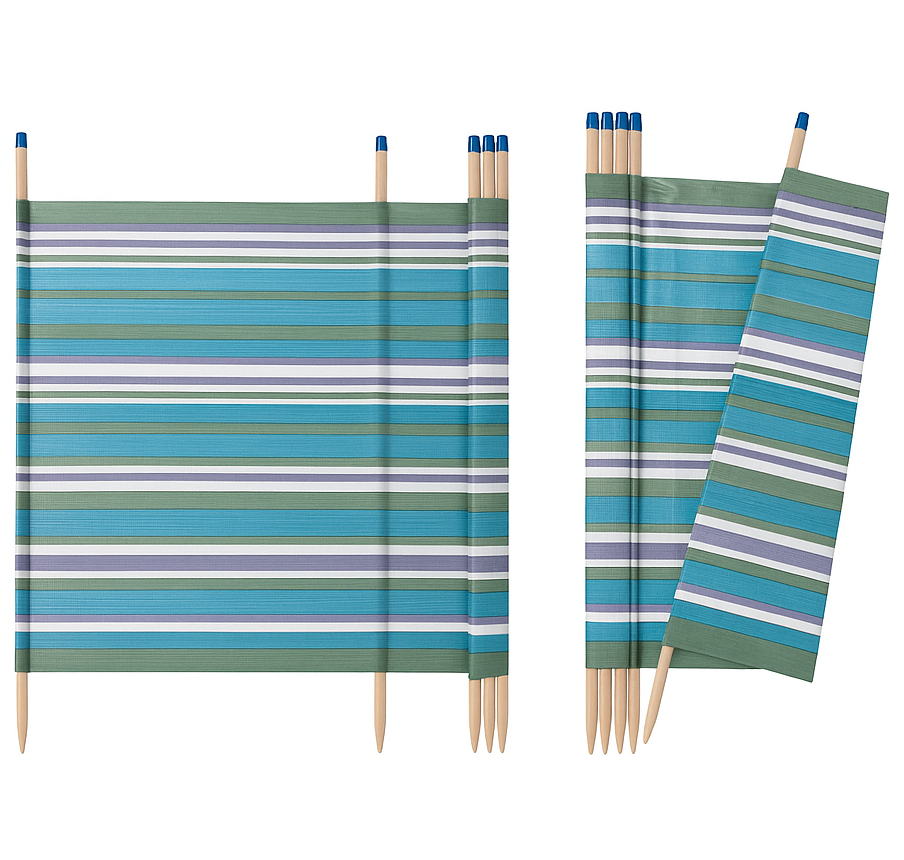 Paravento Antivento Da Campeggio 4 Paletti – Protezione Da Giardino E Spiaggia, Schermo Resistente All'Acqua (Blu 7x4ft)