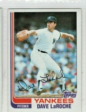 1982 Topps Baseball Card # 142 Dave LaRoche - Yankees