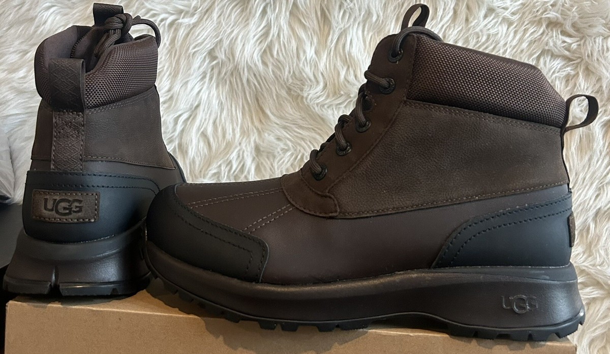 UGG Men\'s Emmett Waterproof Dark Brown and Black Snow Boots UGG: Brown Emmett Duck Boot Hi | influenceu Canada main image 4