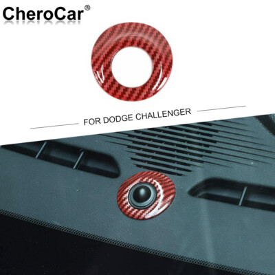 Red Carbon Fiber Automatic Headlight Sensor Cover Trim Decor for Challenger 15+