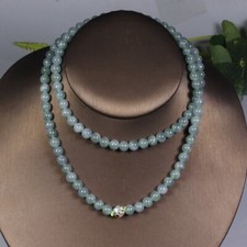 670 mm Cert'd Green 100 Natural Grade A Jade Jadeite 6 mm Bead Necklace 6449