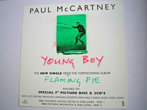 PAUL McCARTNEY Lobby Card 12" square Flaming Pie Young Boy official
