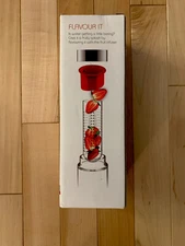 Asobu Flavor It Red Glass Water Bottle With Fruit Infuser New In Box 