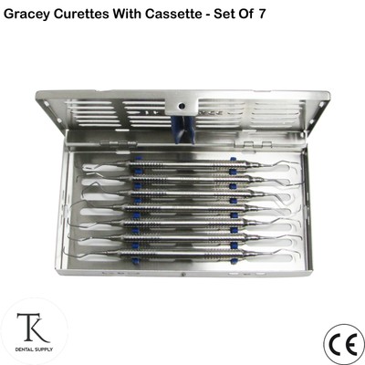 Chirurgische Instrumente Set von 7 Gracey Küretten With Cassette Chirurgie Tools