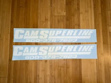 Cam Superline Trailer Replacement 22” Stickers (set Of 2) Older Design White