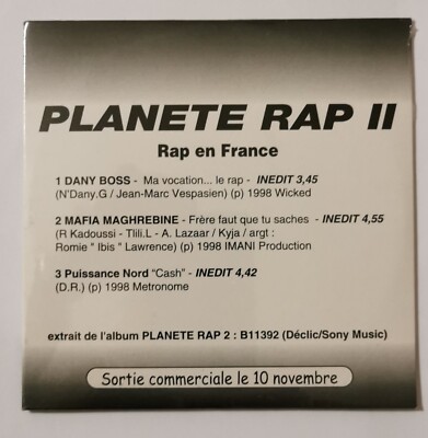 3 TITRESCD(PROMO SEALED)PLANETE RAP II DANY BOSS/MAFIA MAGHREBINE/PUISSANCE NORD