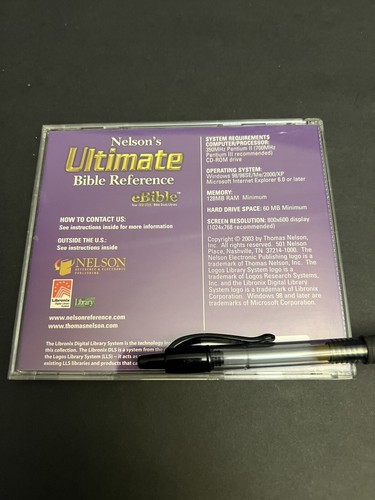 Nelson's Ultimate Bible Reference Library PC CD 2003 CD-Key Nelson Computer - Picture 2 of 5