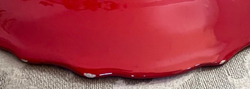 Peasant Village Pottery PV Italy 13 1/2" Red Serving Plate Platter 66471 - Picture 5 of 7