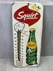 Vintage 60s Glass Thermometer ENJOY SQUIRT SODA Tin Sign No porcelain MT-13A