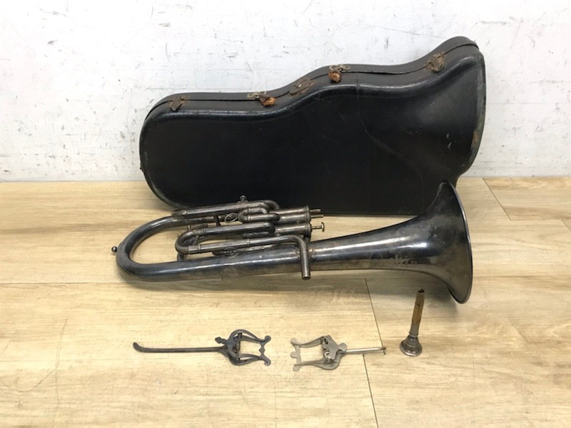 F. Besson Brevetee Antique 1870s London Alto / Tenor Horn w/ Case & Mouthpiece