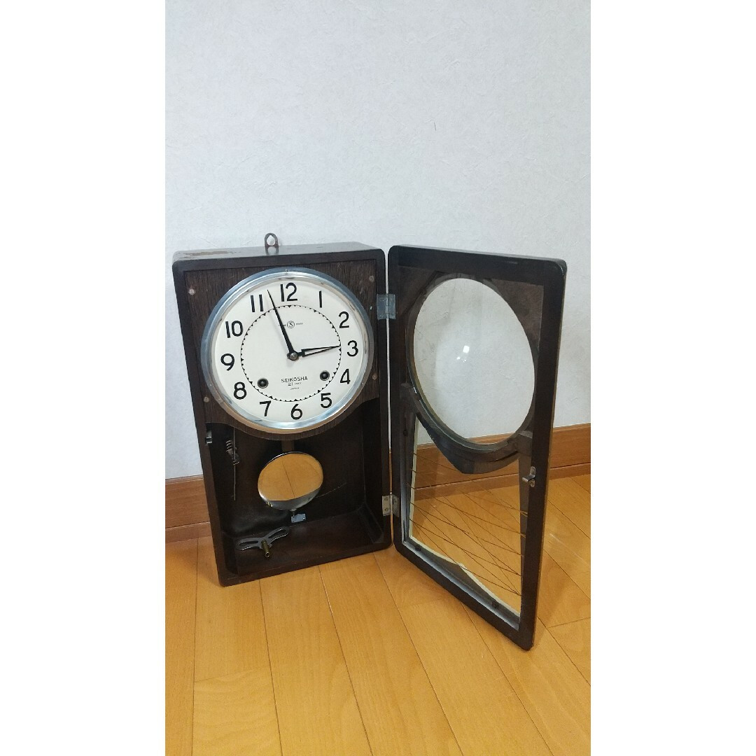 SEIKO 21-Day Vintage Wall Clock Wood Frame Pendulum Chime