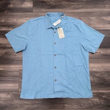 Tommy Bahama Shirt Mens XL Silk Blend Camp Coastal Breeze Check IslandZone 128