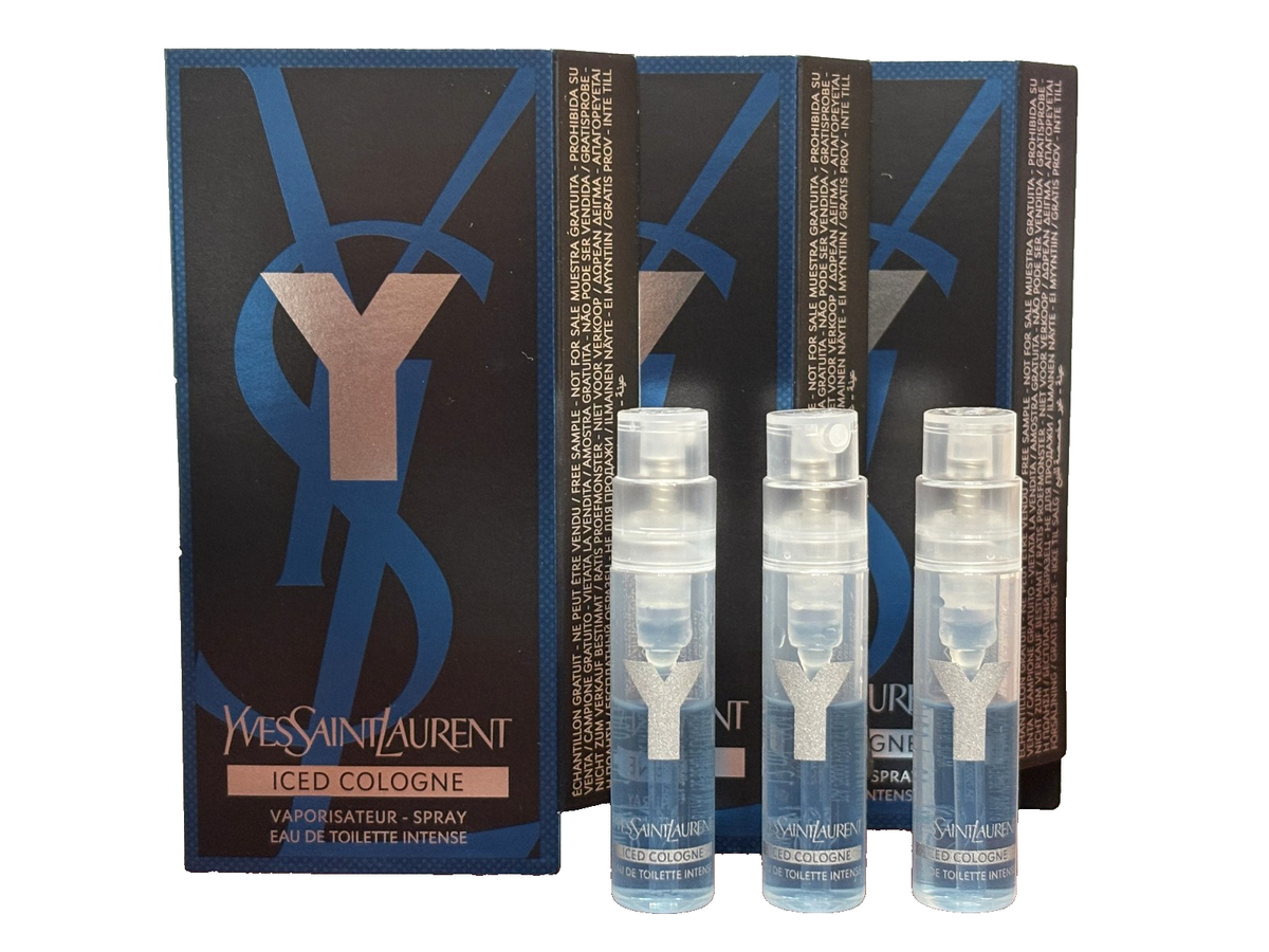 3x Y ICED COLOGNE YSL YVES SAINT LAURENT 0.04oz 1.2ml EDT INTENSE