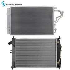 Cooling Radiator And A/C Condenser For 2015 2016 2017 2018 Kia Forte Forte5 2.0L