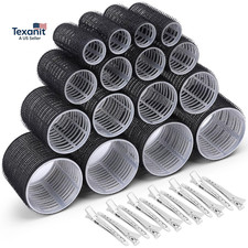 Hair Roller 28 Pcs Set, Includes 16Pcs Self-Grip Hair Rollers in 4 Sizes and 12P