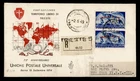DR WHO 1949 ITALY AMG-FTT TRIESTE OVPT FDC UPU 75TH ANIV CACHET PAIR M69250