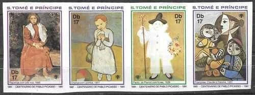 Timbres Arts Tableaux Picasso St Thomas 649/652 ** non dentelés - 88144FX - Photo 1/1