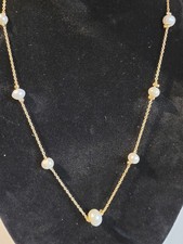 Goldtone Faux Pearl Beaded Fashion Necklace