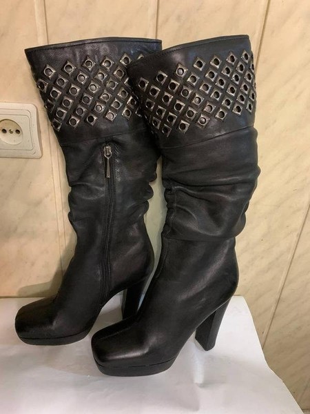 Women Paolo Conte Boots Black Leather 38