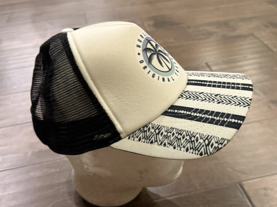 Gorra Hurley Horizon para mujer marfil negra ajustable SnapBack camionero malla Foto 4 de 4