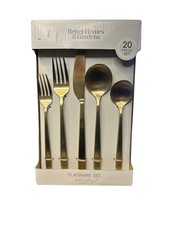 Better Homes & Gardens Stainless Steel 20 Piece Flatware Set Gold