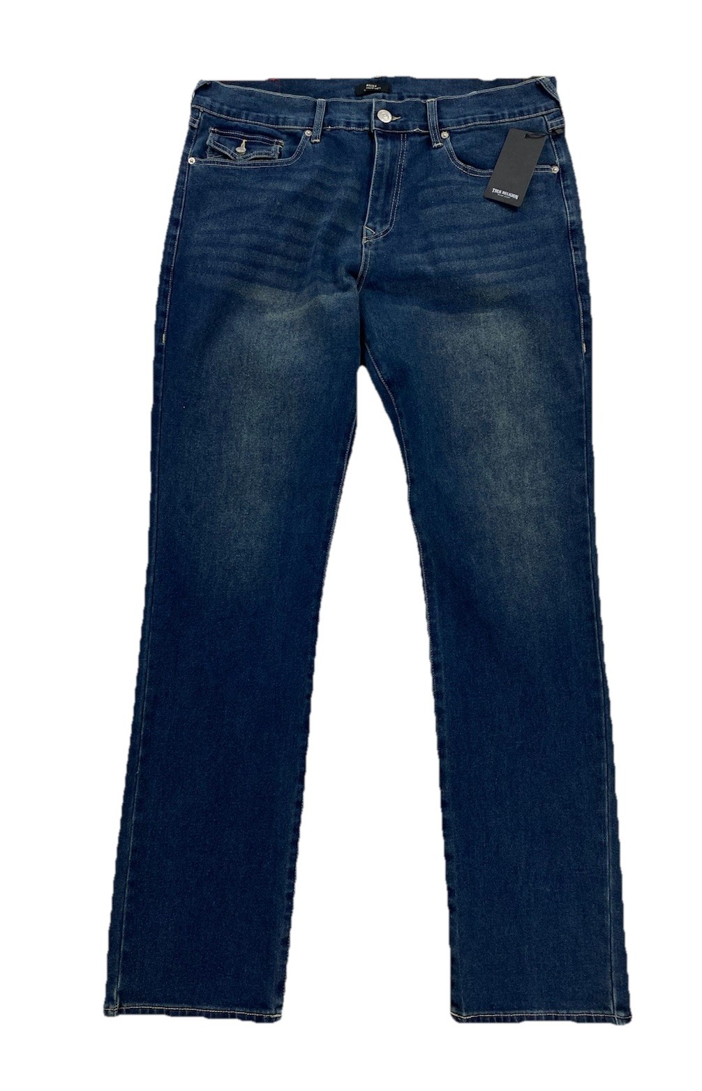 NEW True Religion Ricky Relaxed Straight Woodland Blue Denim Jeans Mens Sz 36x34 11590₽