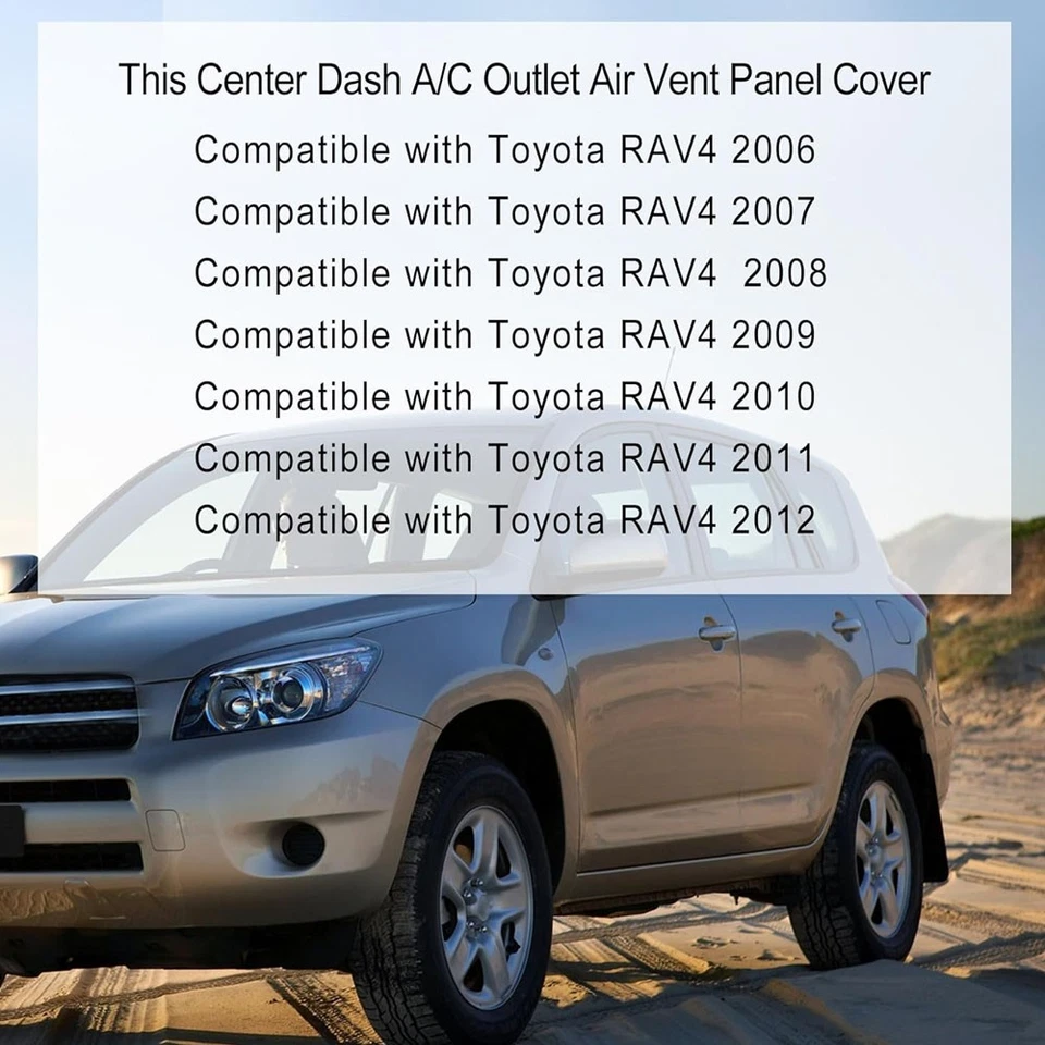 Center AC Dash Vents Panel Trim Bezel Fits 2006-2012 Toyota Rav4 55663-42020 - Изображение 3 из 4