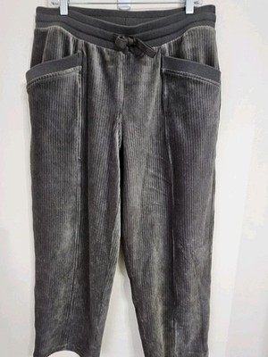 Haven Well Within Large Gray Ribbed Organic Cotton Pull On Wide Leg Pants...