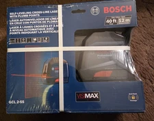 BOSCH 40ft/12m Red Self-Leveling Cross-Line Laser Level GCL 2-55