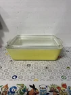 Vintage Pyrex Yellow #503 Refrigerator Dish 1-1/2 Quart w/Ribbed Lid #503