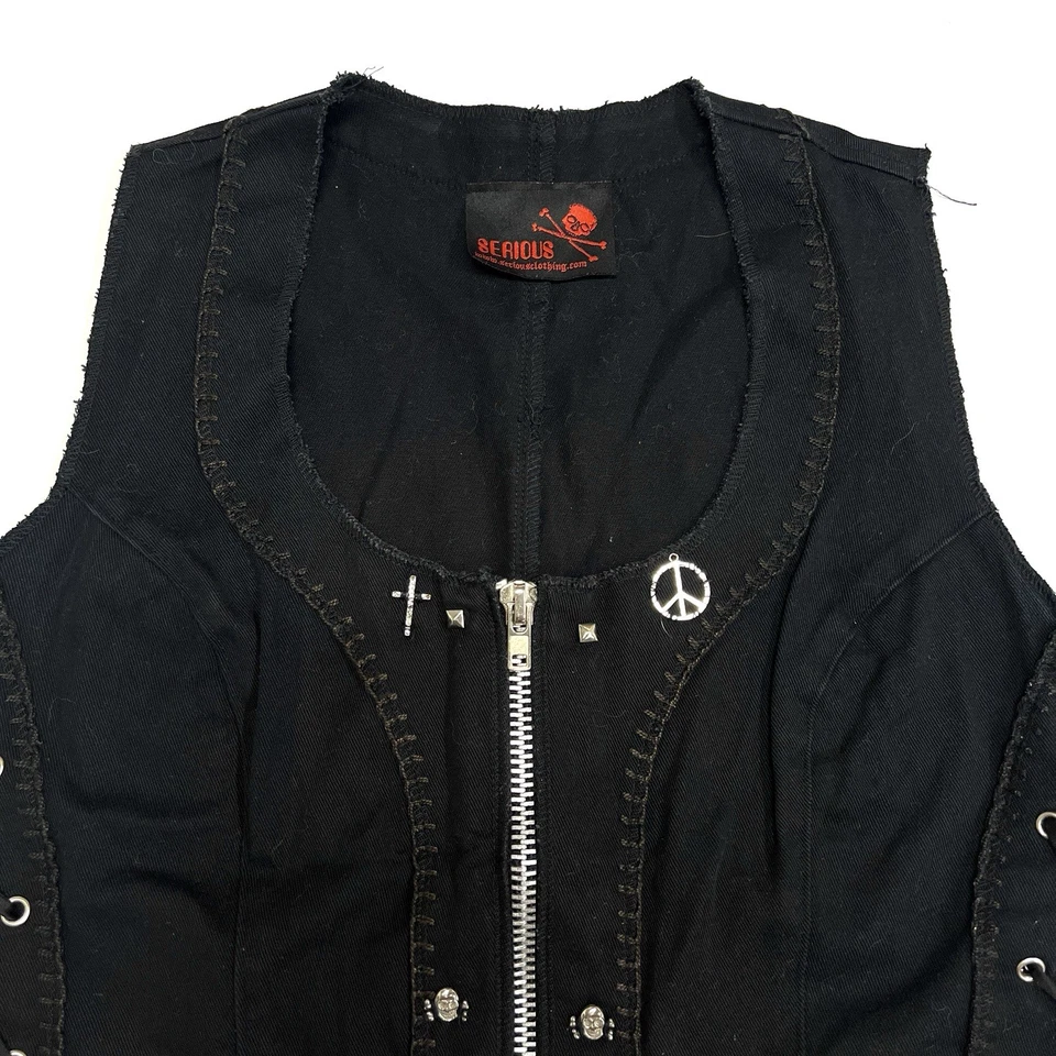 SERIOUS LOS ANGELES City of Rockers US Women’s 2X Black Zip Corset Top - Image 2 of 4