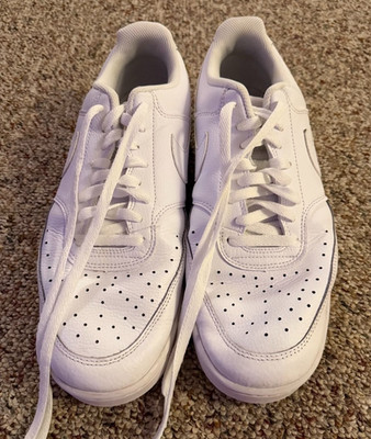 Nike Court Vision Low Shoes Mens Size 12,5 White Leather Sneakers CD5463-100
