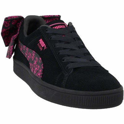 puma suede black and pink