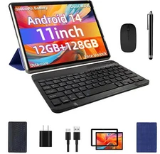 Android 14 Tablet 11inch, Support Face Unlock, 18W Fast Charging, 12GB+128GB+...