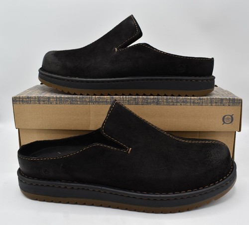 Born Mens Size 12 Jude Black Distressed Leather Slip On Mules Shoes - Picture 8 of 11