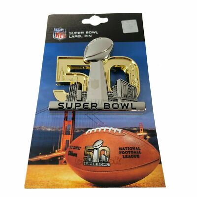   SUPER BOWL 50 51 52 53 JUMBO Primary LOGO PIN jersey hat cap Patriots Broncos