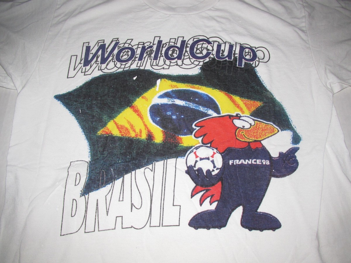 Vintage France 1998 Fifa World Cup Brazil Soccer Futbol T