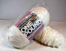 ONE POUND Yarn "natura", Color 501/White, No Dye Lot, Worsted Weight - 1 Skein +