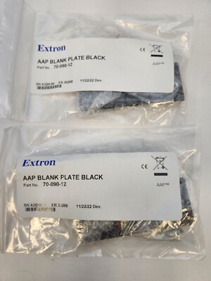 2(lot) Extron 70-090-12 APP Blank Plate Black  Double Space